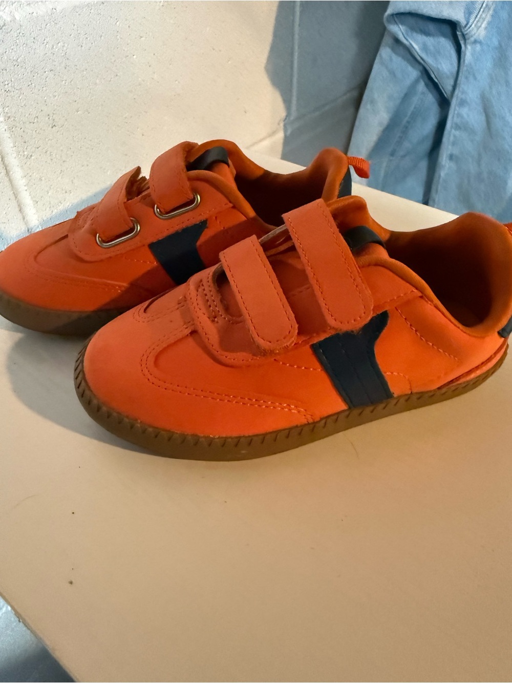 Wonder Nation Toddler Orange and Navy Velcro Sneakers